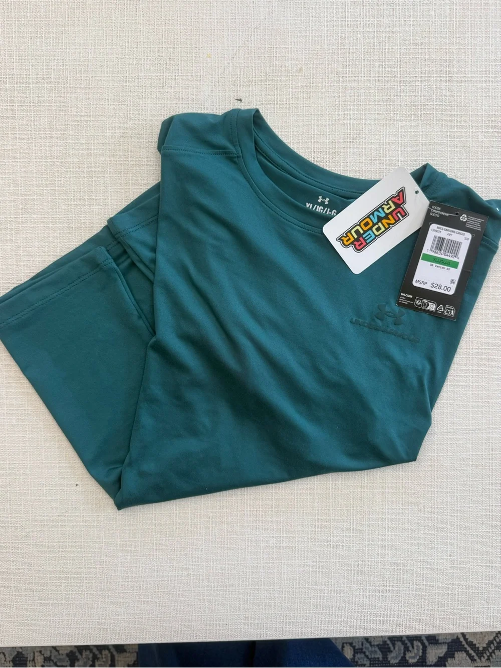 Under Armour youth large Teal Performance Short-Sleeve Tee